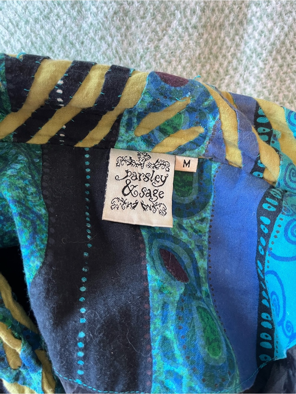 Womens Vintage Y2K Multicolor Quilted Patterned Jacket Size M - Picture 3 of 6